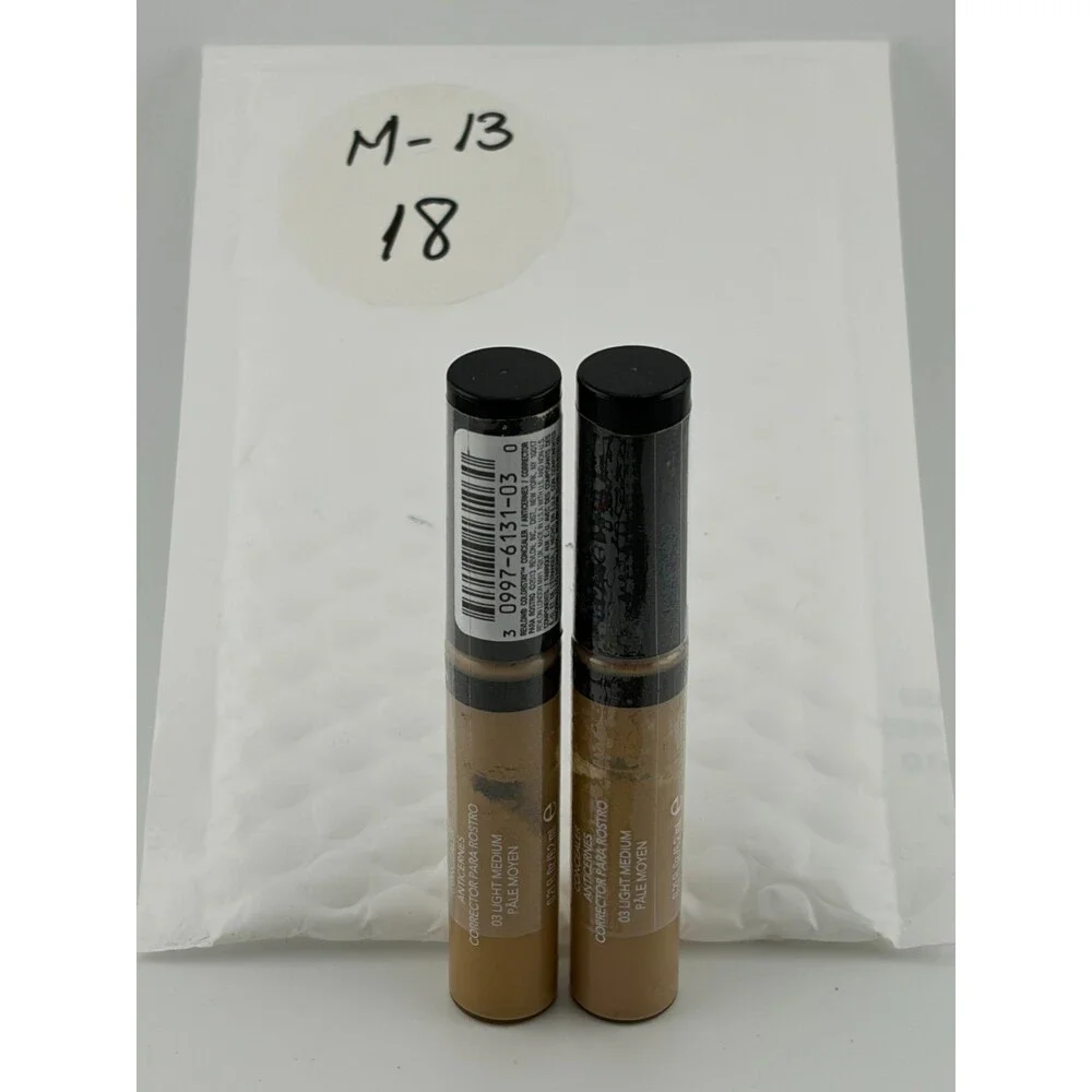 New Revlon ColorStay Full Coverage Concealer Makeup 03 Light Medium - Set of 2